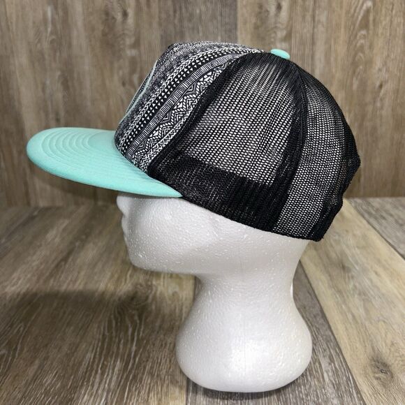 VOLCOM Lightweight Adult Trucker Snapback Mesh Hat Cap Black Blue Adjustable - Picture 7 of 10